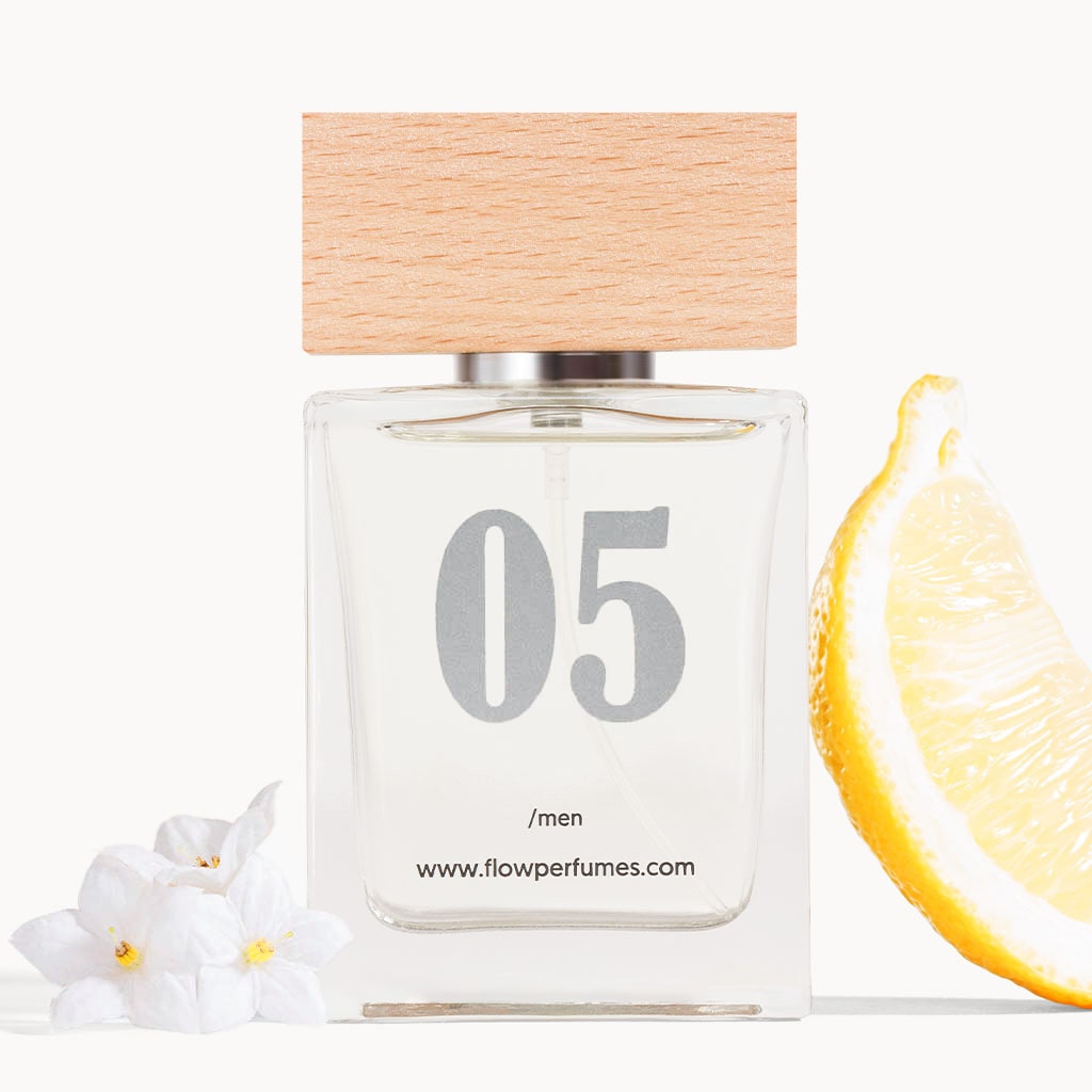 Zamiennik Allure Homme Sport Chanel – energetyczny zapach z cytryną i białymi kwiatami, Flow Perfumes nr 05.