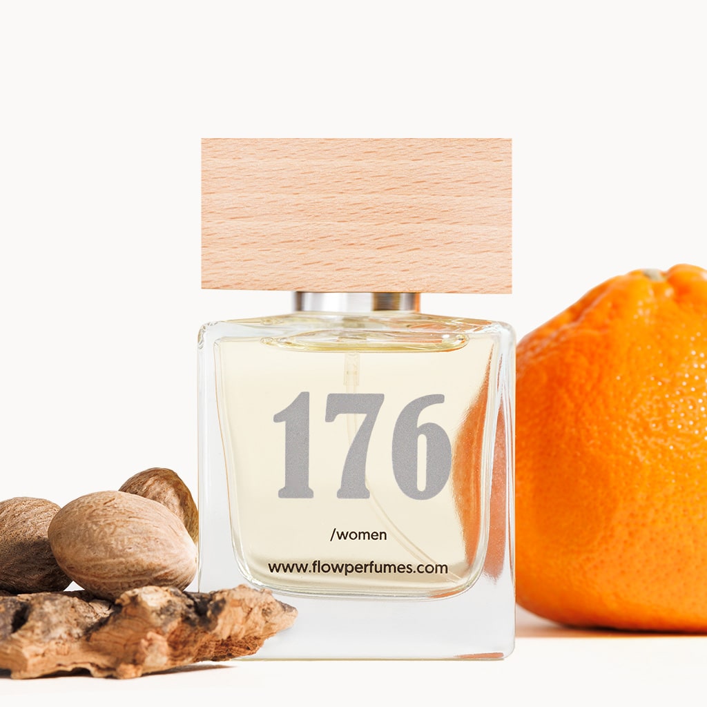 Zamiennik perfum Chloé Nomade – kwiatowo-orientalna kompozycja z nutą pomarańczy, gałki muszkatołowej i drzewa. Flow Perfumes Nr 176.