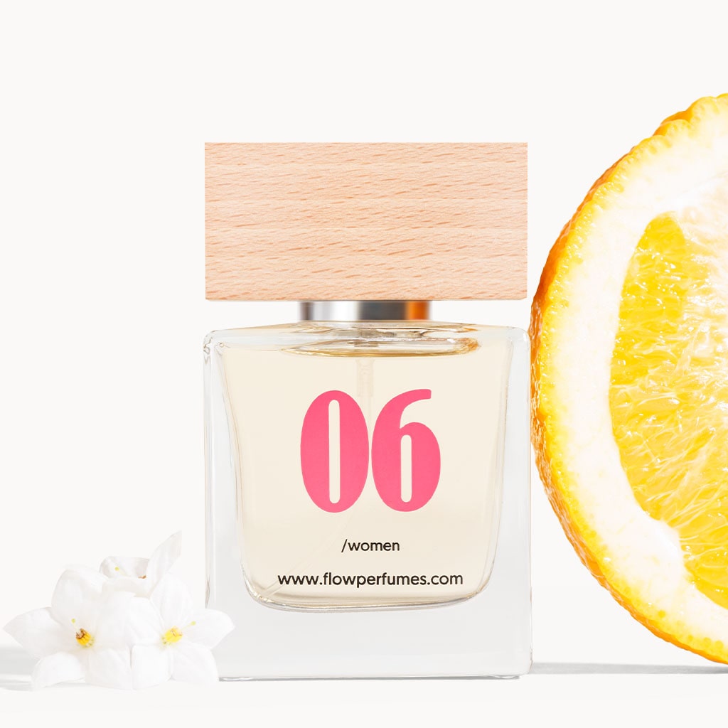 Zamiennik Code Armani – zmysłowy zapach dla kobiet z pomarańczą i białymi kwiatami, Flow Perfumes nr 06.