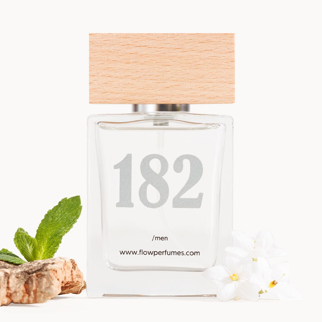 Zamiennik Imagination Louis Vuitton – męska świeżość zaklęta w liściach mięty, białych kwiatach i drzewnej elegancji. Flow Perfumes Nr 182.