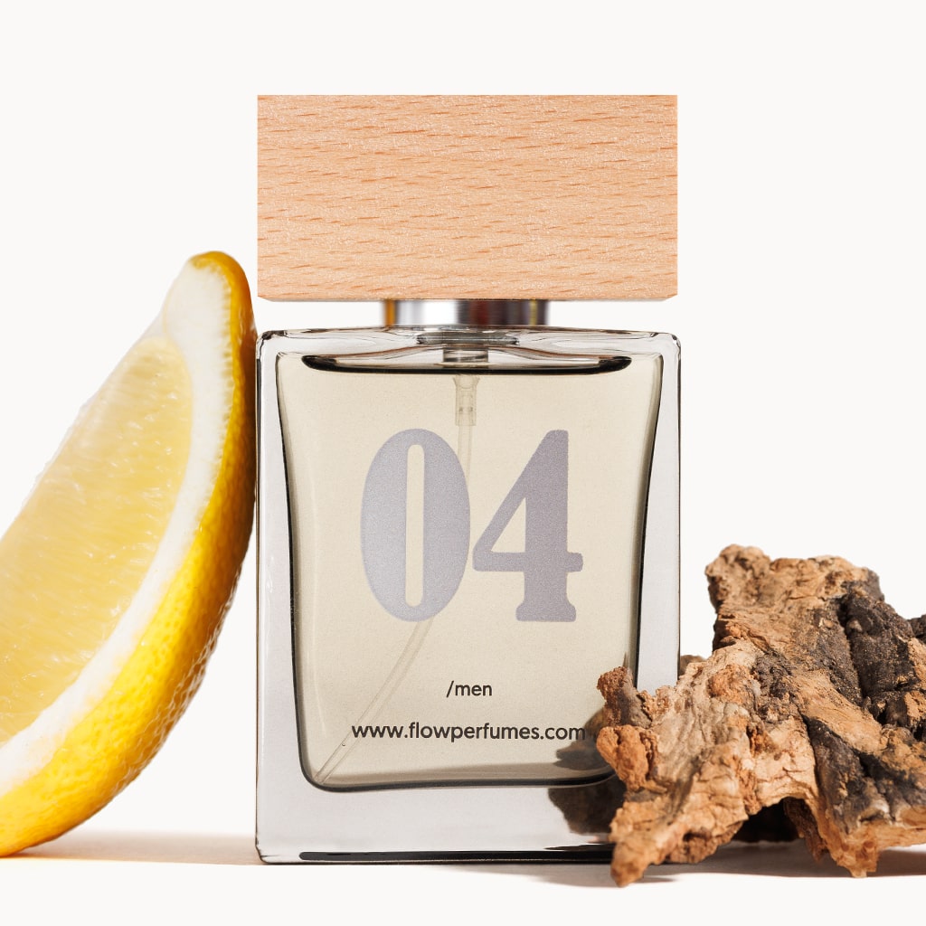 Zamiennik Bleu de Chanel – świeży zapach z cytryną i nutą drewna, Flow Perfumes nr 04 dla mężczyzn.