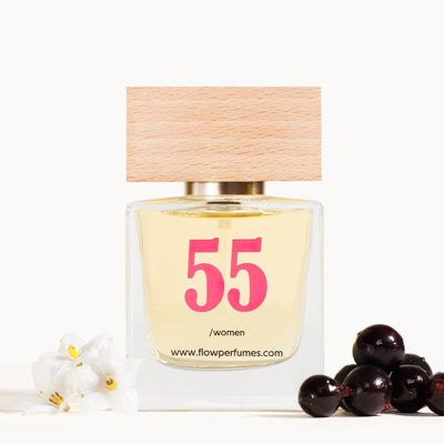 Zamiennik Gabrielle Chanel – kwiatowo-owocowy damski zapach z porzeczką i białymi kwiatami, Flow Perfumes nr 55.