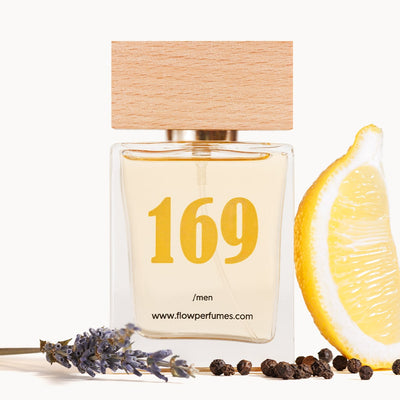 Zamiennik perfum Bad Diesel – elektryzujące nuty pieprzu, lawendy i cytryny tworzą zmysłowo buntowniczy charakter. Flow Perfumes Nr 169.