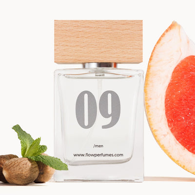 Zamiennik Code Sport Armani – orzeźwiający zapach z grejpfrutem, miętą i gałką muszkatołową, Flow Perfumes nr 09.